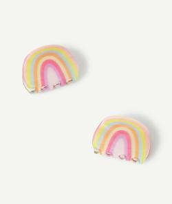 Lot de 2 pinces fille arc-en-ciel - TU