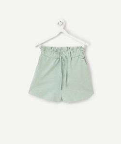Short fille en coton bio vert pastel - 8 A
