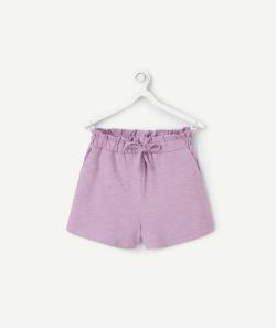 Short fille en coton biologique mauve pastel - 10 A