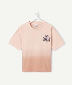 T-shirt manches courtes garçon en coton bio rose degradé - 4 A