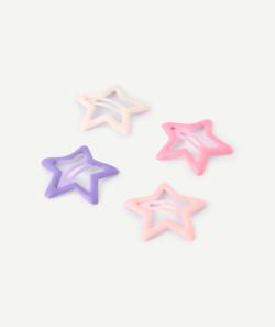 Lot de 4 barrettes bébé fille étoiles rose et violet - TU