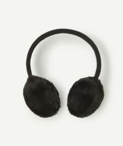 Cache-oreilles fille noir en fibres recyclées - TU