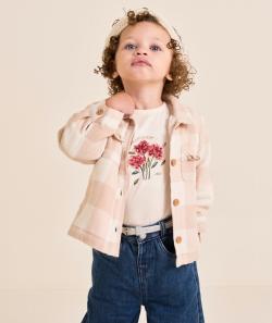 T-shirt manches longues bébé fille avec fleurs en relief - 24 M
