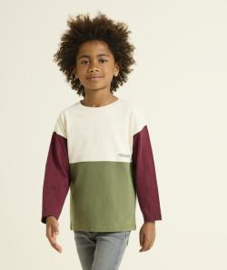 Tee-shirt garçon manches longues color block - 10 A