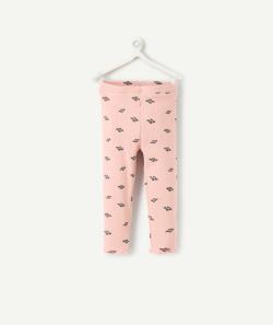 Legging bébé fille en fibres recyclées rose avec chauves-souris - 24 M