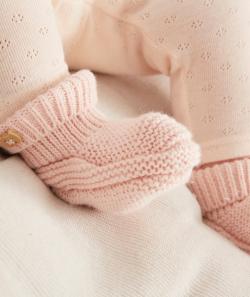 Les chaussons roses en coton et laine - 15-17