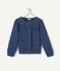 La veste bombers bleue en coton et lin - 12 A