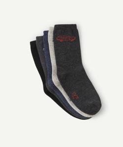 Le lot de 5 paires de chaussettes unies et imprimées skate - 31-34