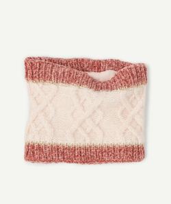 Le snood rose et doré bi-matière en fibres recyclées - 8-14 A