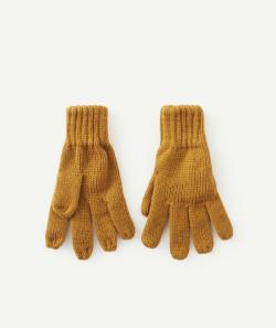 Gants en tricot camel en fibres recyclées garçon - 2-4 A