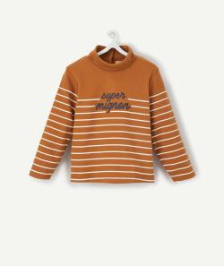 Le sous pull jaune moutarde rayé avec message - 12 M