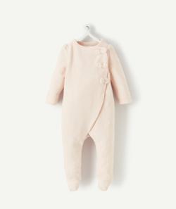 Dors bien en velours côtelé rose en coton biologique - 0 M