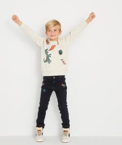 Victor le jean brut slim less water avec patchs garçon - 3 A