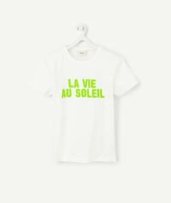 Le t-shirt blanc avec message brodé en coton biologique - 2 A