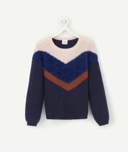 Pull avec bandes et effet brillant fille - 2 A