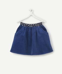 Jupe courte en velours bleu fille - 14 A