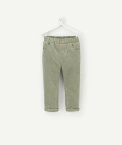Pantalon droit bébé garçon en velours côtelé vert - 18 M