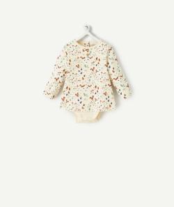 T-shirt body 2 en 1 bébé en coton biologique imprimé forêt - 3 M
