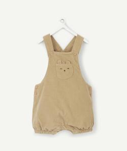 Combi-short bébé en velours côtelé marron - 12 M