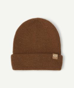 Le bonnet marron avec détails de lurex en fibres recyclées - TU