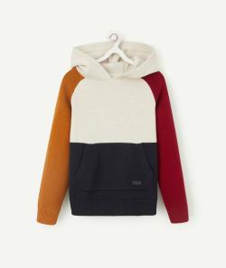 Pull à capuche en tricot colorblock garçon - 2 A