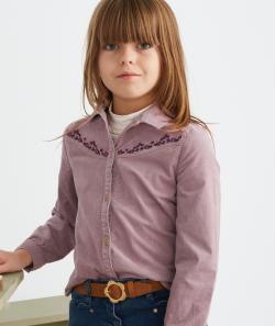 Chemise en velours côtelé violette fille - 12 A