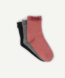Les 3 paires de chaussettes multicolores à broderies - 39-41