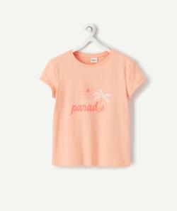 Le t-shirt corail en fibres recyclées avec flocage palmier et message - 3 A
