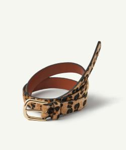 La ceinture en faux poils léopard - TU