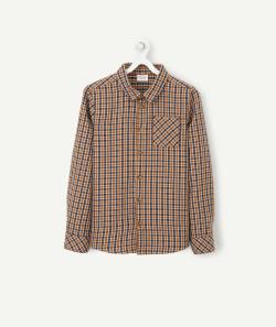 Chemise à carreaux garçon marine et camel - 14 A