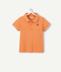 Le polo orange en coton piqué avec animation brodé - 9 M