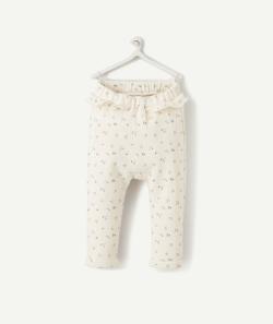 Le pantalon écru imprimé fleuri avec volants - 3 M