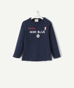 T-shirt bébé garçon en coton bio bleu marine thème football - 6 M