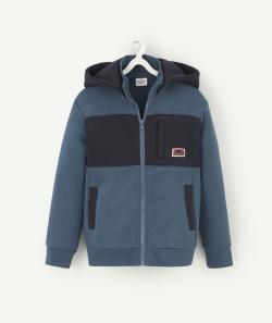 Gilet à capuche bleu en fibres recyclées garçon - 4 A