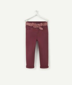 Pantalon droit prune avec ceinture étoiles bébé fille - 12 M