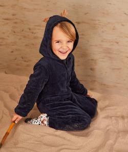 Surpyjama de noël garçon en polaire marine avec oreilles de cerf - 4 A