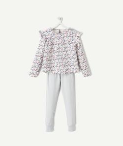 Le pyjama imprimé fleuri et mauve fille - 12 A