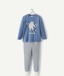 Pyjama bleu garçon en coton mélangé thème ski - 8 A