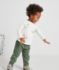 T-shirt blanc bébé fille en coton bio avec animation - 1 M