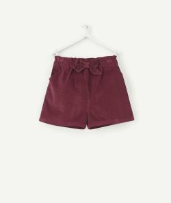 Short bébé fille en velours couleur prune - 18 M