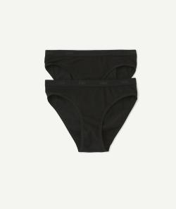 Le lot de 2 culottes noires en coton fille - 8 A