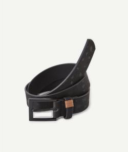 Ceinture noire avec étoiles et boucle en métal noire - 60-65