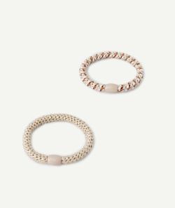 Lot de 2 élastiques brillants avec perles pour fille - TU