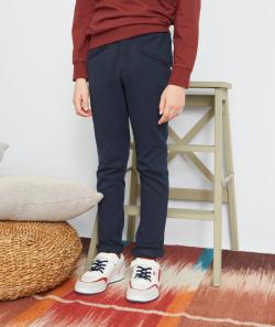 Pantalon chino garçon en coton bleu marine - 12 A