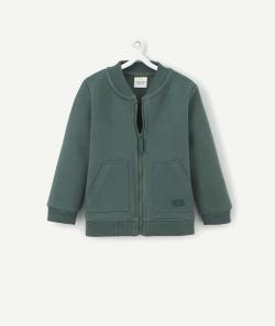Gilet zippé bébé garçon en fibres recyclées vert - 6 M