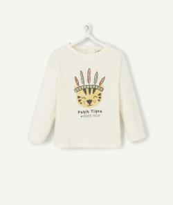 T-shirt bébé garçon en fibres recyclées avec tigre indien - 1 M