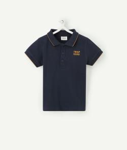 Polo manches courtes bébé garçon en coton bleu marine - 9 M