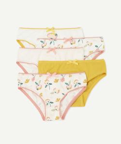 Lot de 5 culottes motifs pêches en coton bio fille - 8 A