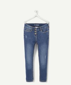 Louise le jean skinny bleu aux rivets coeurs à boutons taille + - 10+
