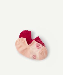 Les 2 paires de chaussettes invisibles roses et rayées - 35-37